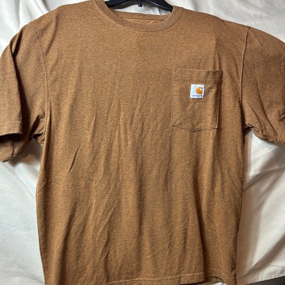 Men’s Carhartt Tan Crew Neck Pocket Tee size Large - Picture 2 of 4